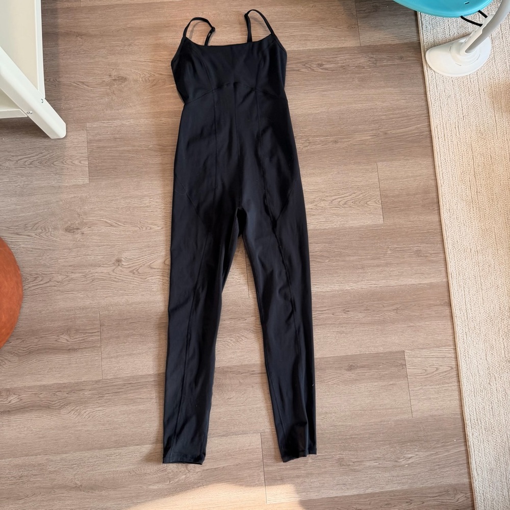 L. Space Go The Distance Jumpsuit Black Stretch Women's Medium